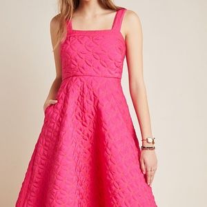 Pink Quilted Midi Dress - Size 4